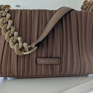 Max Studio Pink Pleated Shoulder Handbag